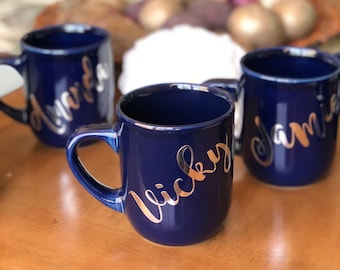 Bridesmaid Navy blue mugs-bridesmaid mugs-personalized mugs-coffee mugs-bridesmaid gifts-bridal party mugs