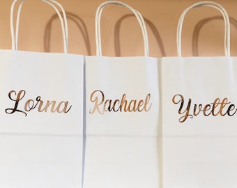 Rose gold gift bags/Personalized Gift bags/Bridesmaid Gift bags/bridesmaid proposal/Custom Gift bags/Bridesmaid gifts/bridal party gifts