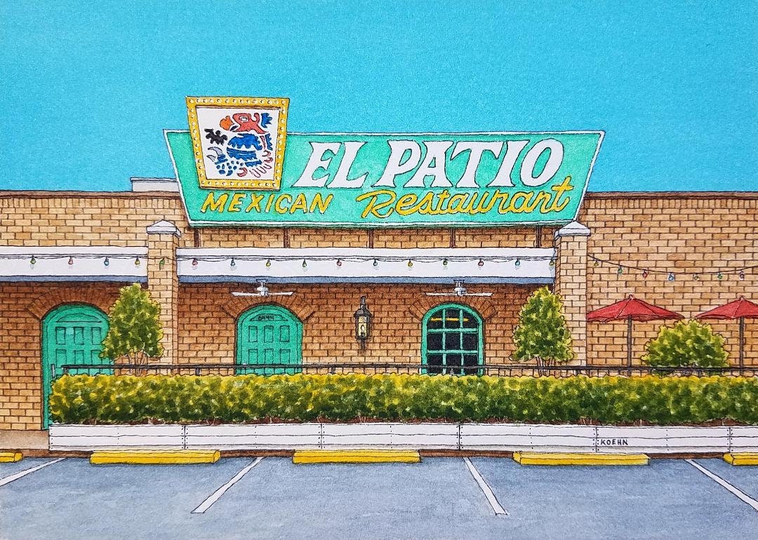El Patio. 8.5 X 11. Houston Texas. Watercolor Painting. Art Print. Club