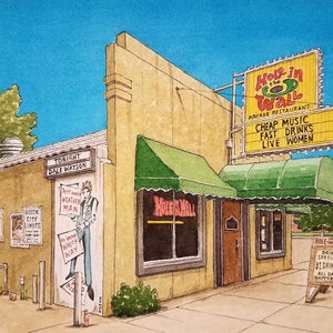 Hut's Hamburgers. 8.5 x 11. Austin Texas. Watercolor Painting. Art Print. Burger Joints. Backroads of Texas. Austin Art. Jim Koehn Art. image 5