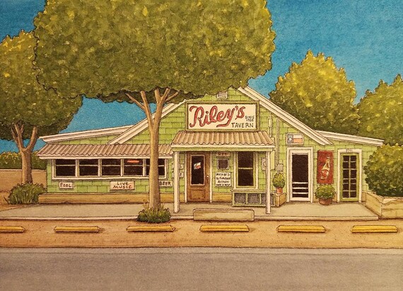 Riley's Tavern. 5 x 7. Texas Hill Country. | Etsy