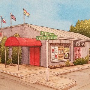 Numbers Nightclub. 5&quot; x 7&quot;. Houston, Texas. Houston. Music. Texas. Live Music. Nine Inch Nails. Jim Koehn Art. Watercolor Painting. Art