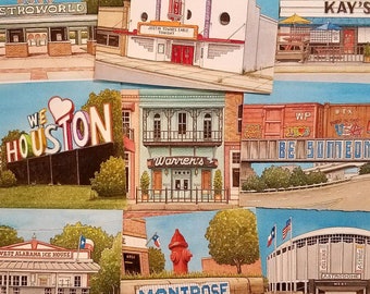 Package Deal. Three Prints. 8.5" x 11". Your Choice. Watercolor Paintings. Art Print. Streets of Houston. Backroads of Texas. Jim Koehn Art.