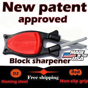 6-Pack Block Knife Sharpeners - Mixed Colors - Individually Packed Gift Set - Made in USA - 175 Value for 70 dollars- Free Shipping 6 Black / Red