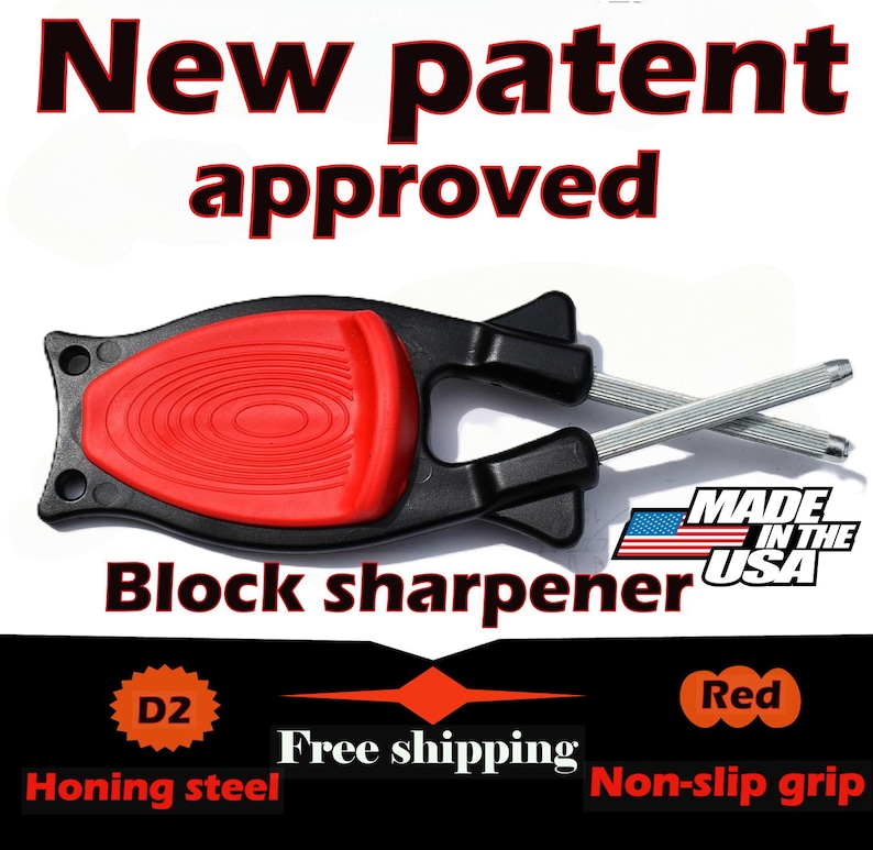 6-Pack Block Knife Sharpeners - Mixed Colors - Individually Packed Gift Set - Made in USA - 175 Value for 70 dollars- Free Shipping 6 Black / Red
