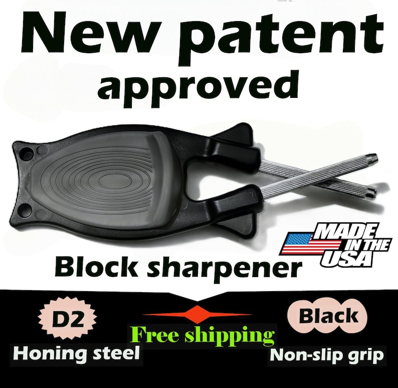 6-Pack Block Knife Sharpeners - Mixed Colors - Individually Packed Gift Set - Made in USA - 175 Value for 70 dollars- Free Shipping 6 all Black