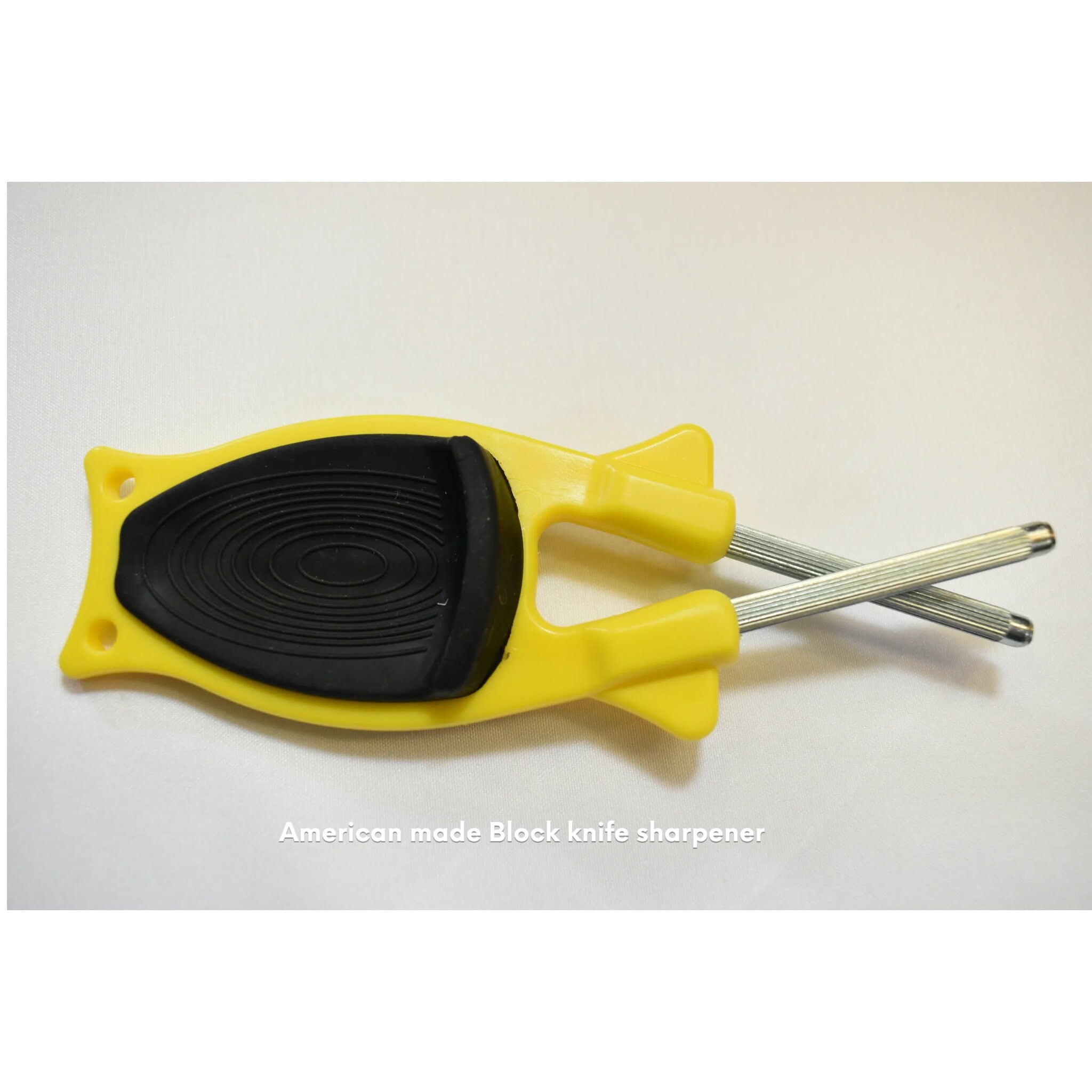 Block knife Sharpener Yellow with Black non slip grip on Etsy