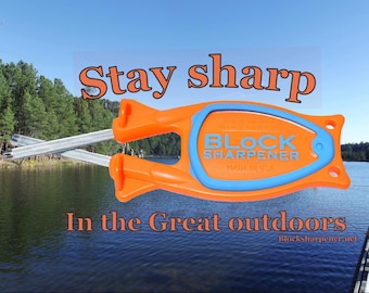 Original Block Knife Sharpener - Made in USA - D2 Honing Steel - Patented Flex Design for Kitchen, Hunting, Serrated & Specialty Blades