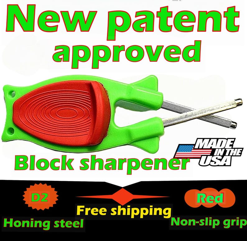 6-Pack Block Knife Sharpeners - Mixed Colors - Individually Packed Gift Set - Made in USA - 175 Value for 70 dollars- Free Shipping 6 Green / Red