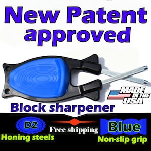 6-Pack Block Knife Sharpeners - Mixed Colors - Individually Packed Gift Set - Made in USA - 175 Value for 70 dollars- Free Shipping 6 Black / Blue