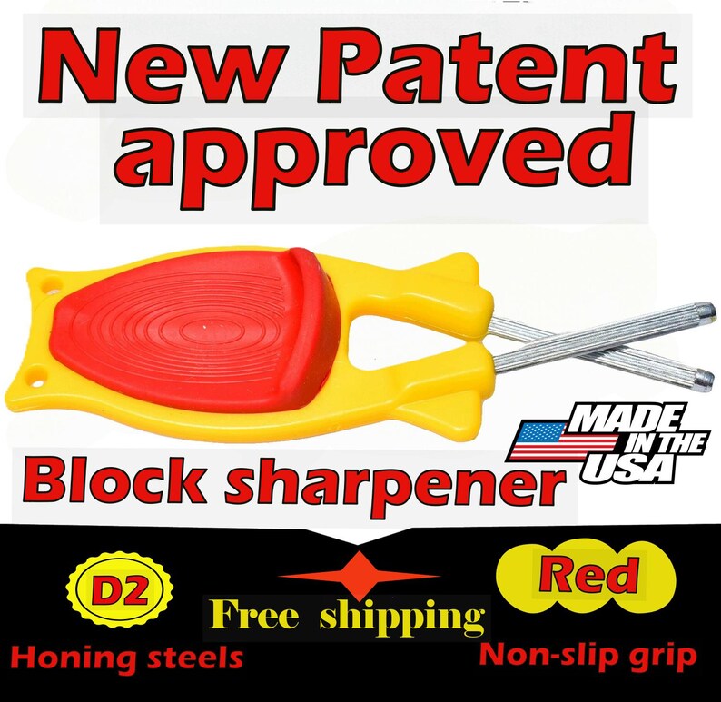 6-Pack Block Knife Sharpeners - Mixed Colors - Individually Packed Gift Set - Made in USA - 175 Value for 70 dollars- Free Shipping 6 Yellow / Red