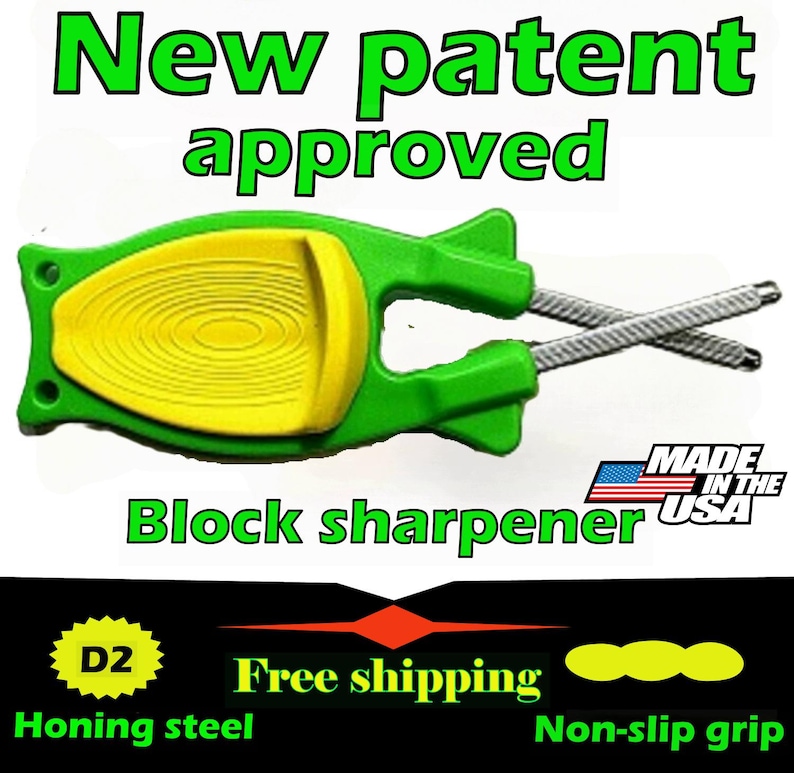 6-Pack Block Knife Sharpeners - Mixed Colors - Individually Packed Gift Set - Made in USA - 175 Value for 70 dollars- Free Shipping 6 Green / Yellow