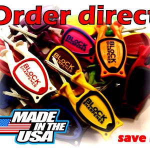 6-Pack Block Knife Sharpeners - Mixed Colors - Individually Packed Gift Set - Made in USA - 175 Value for 70 dollars- Free Shipping Save 6 Mixed colors