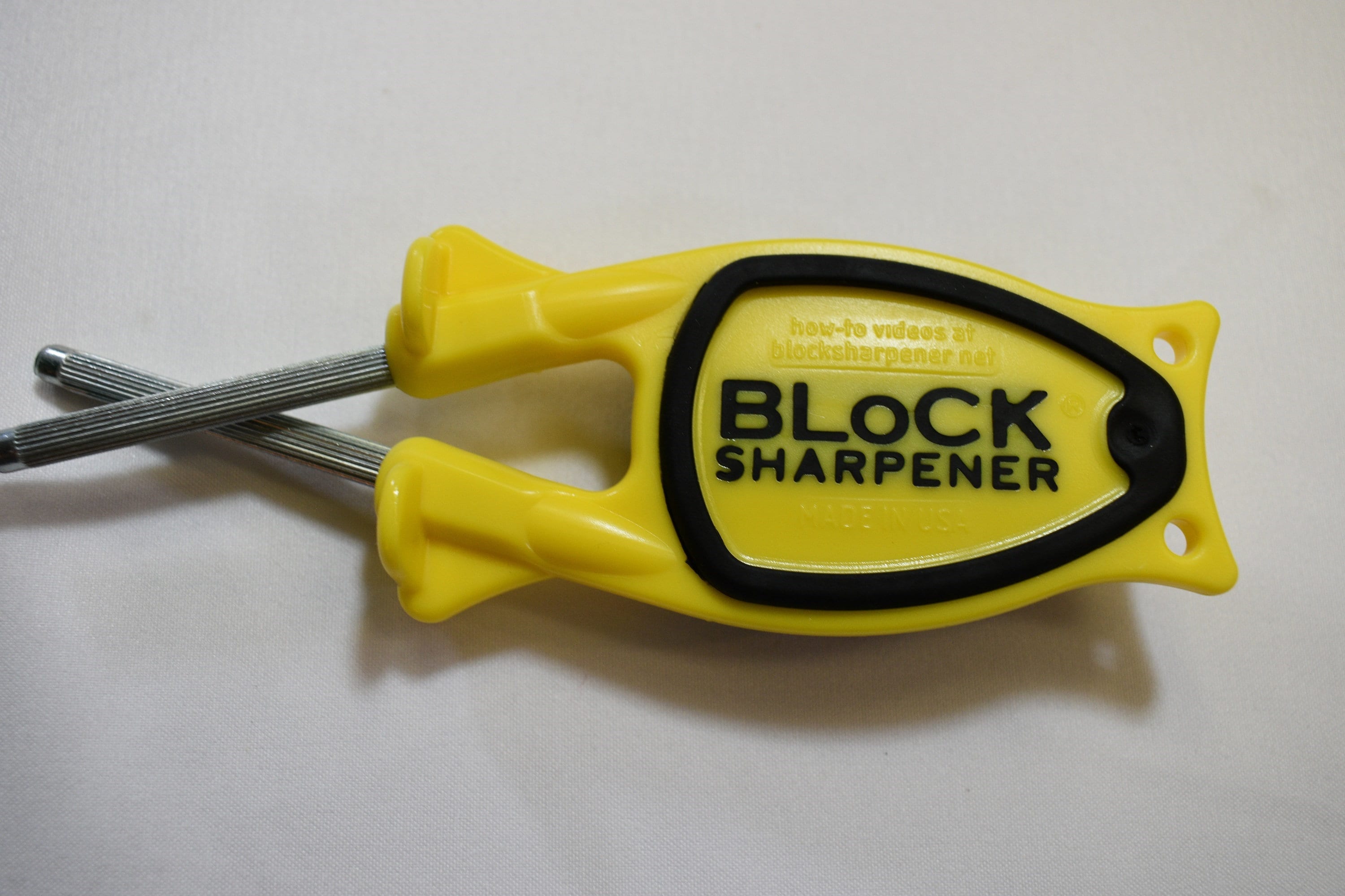 Block knife Sharpener Yellow with Black non slip grip on Etsy