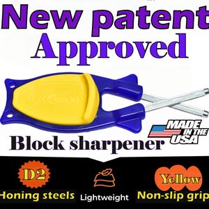 6-Pack Block Knife Sharpeners - Mixed Colors - Individually Packed Gift Set - Made in USA - 175 Value for 70 dollars- Free Shipping 6 Purple / Yellow