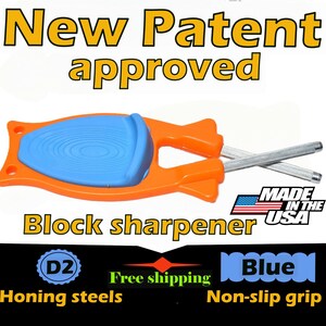 6-Pack Block Knife Sharpeners - Mixed Colors - Individually Packed Gift Set - Made in USA - 175 Value for 70 dollars- Free Shipping 6 Orange / Blue