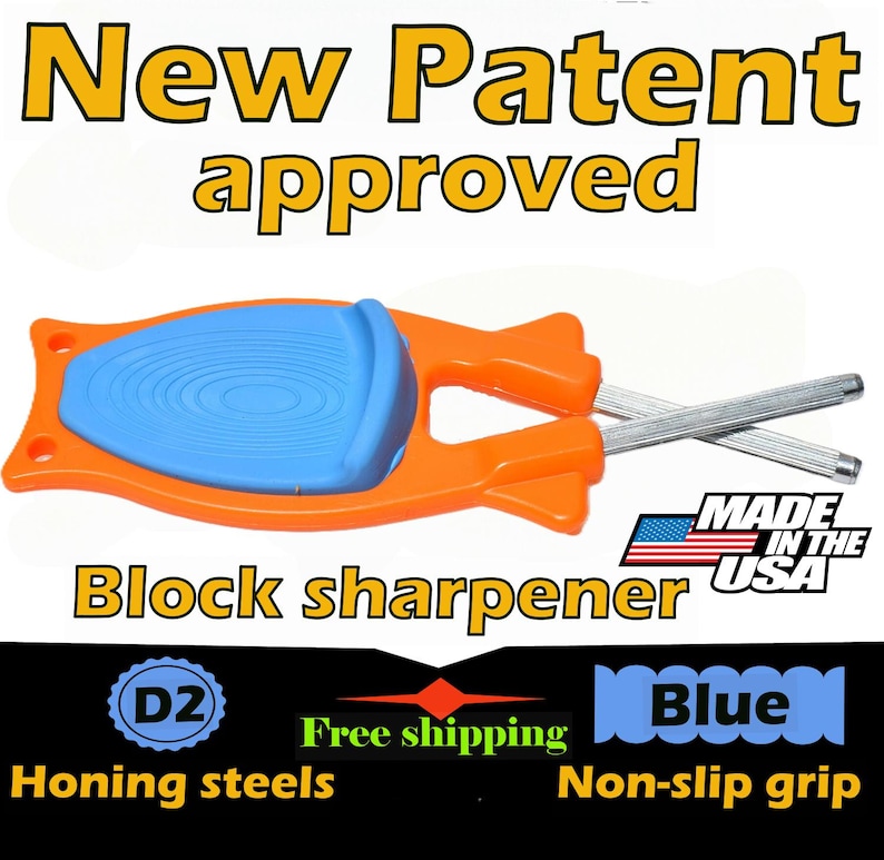 6-Pack Block Knife Sharpeners - Mixed Colors - Individually Packed Gift Set - Made in USA - 175 Value for 70 dollars- Free Shipping 6 Orange / Blue