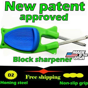 6-Pack Block Knife Sharpeners - Mixed Colors - Individually Packed Gift Set - Made in USA - 175 Value for 70 dollars- Free Shipping 6 Green / Blue
