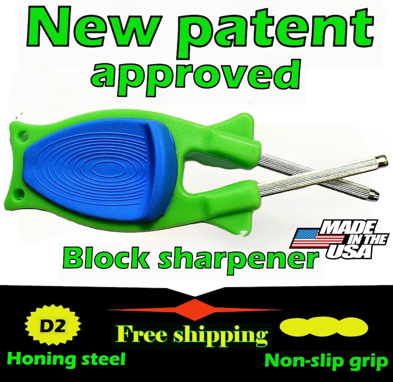 6-Pack Block Knife Sharpeners - Mixed Colors - Individually Packed Gift Set - Made in USA - 175 Value for 70 dollars- Free Shipping 6 Green / Blue