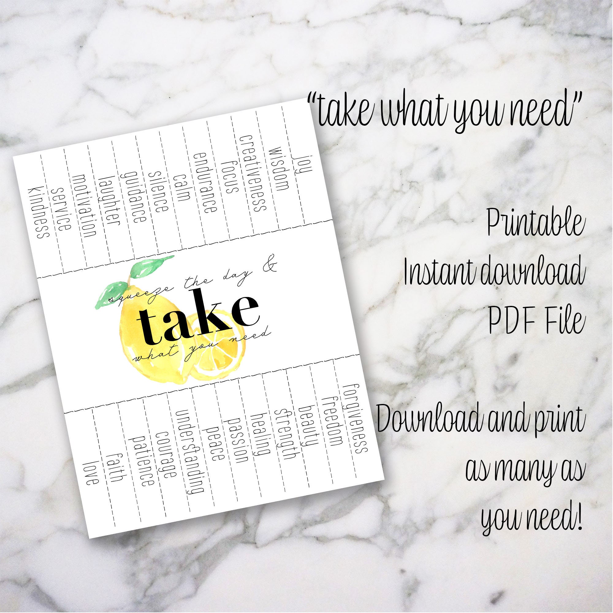 Take What You Need Printable Etsy