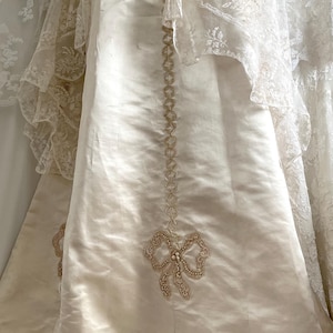 Antique Silk with Lace Bow Motif Skirt Study Piece Only