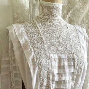 Edwardian Pink Rose Printed Blouse