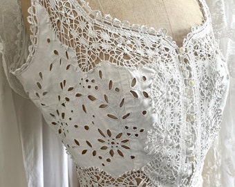 Antique Eyelet Lace Bodice Camisole