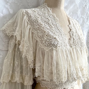 Beautiful Antique Embroidered Lace Bolero Jacket