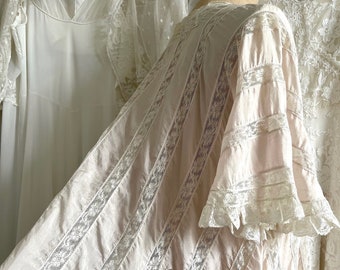 Antique Boudoir Silk Peignoir Bed Jacket