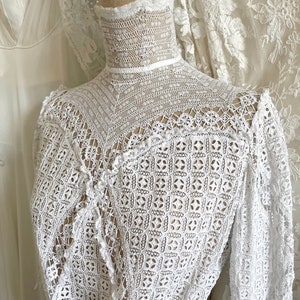 Rare Antique Eyelet Lace Bodice Blouse