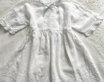 Antique Vintage Ditsy Floral Embroidered Girl's Dress.