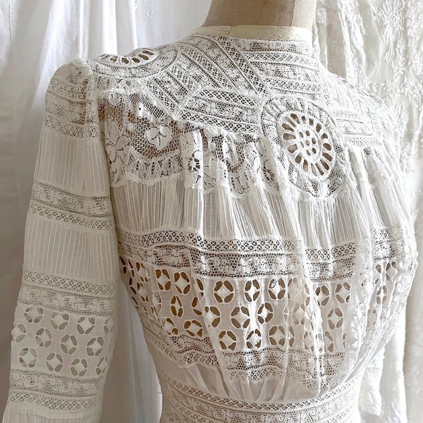 Rare Edwardian Eyelet Lace Dress