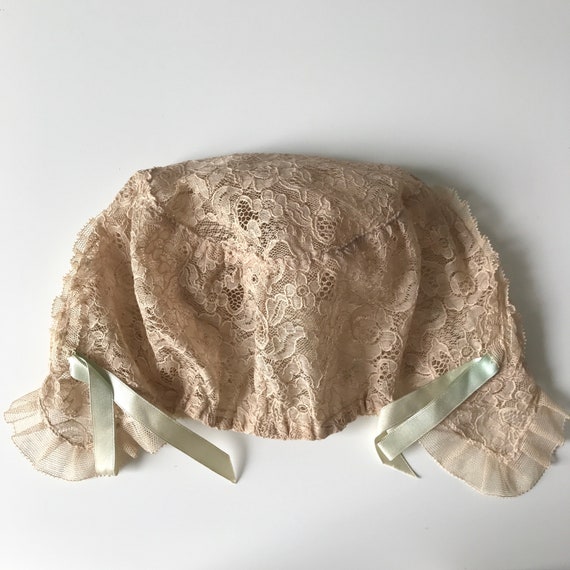 Vintage Boudoir 1920s 1930s Lace Bonnet - image 7