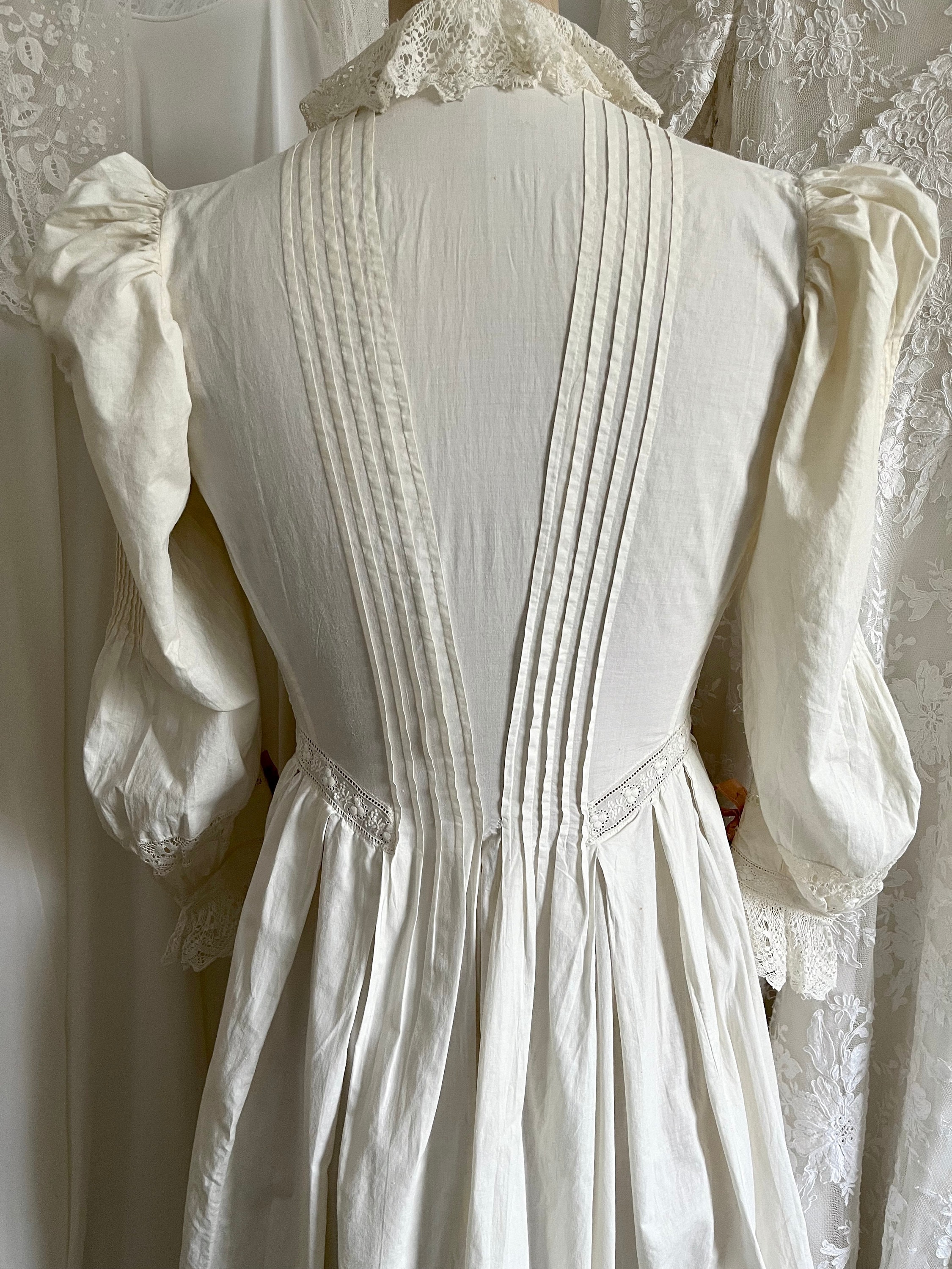 Antique Victorian Lace Trimmed Ribbon Bow Dress - Etsy