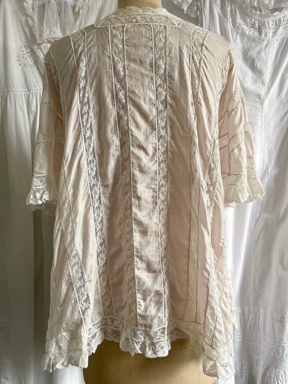 Rare Antique Edwardian Boudoir Silk Peignoir Bed Jack… - Gem