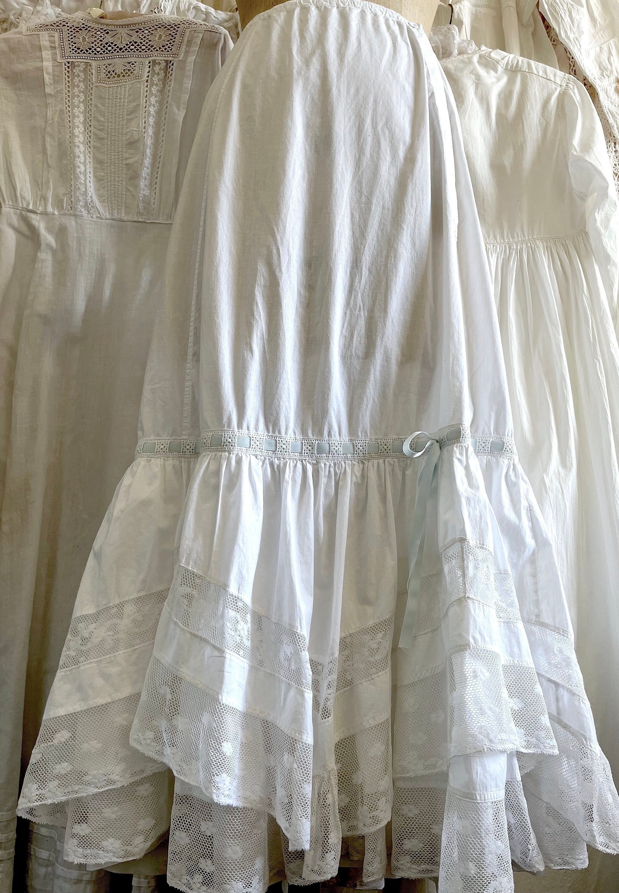 Antique Valenciennes Lace Cotton Skirt S/M - Etsy UK