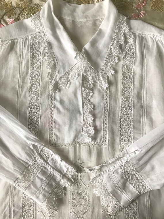 Antique 1910s/20s Embroidered Tunic Blouse