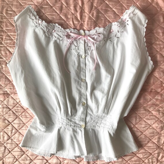 Antique Victorian Edwardian Floral Eyelet Corset C