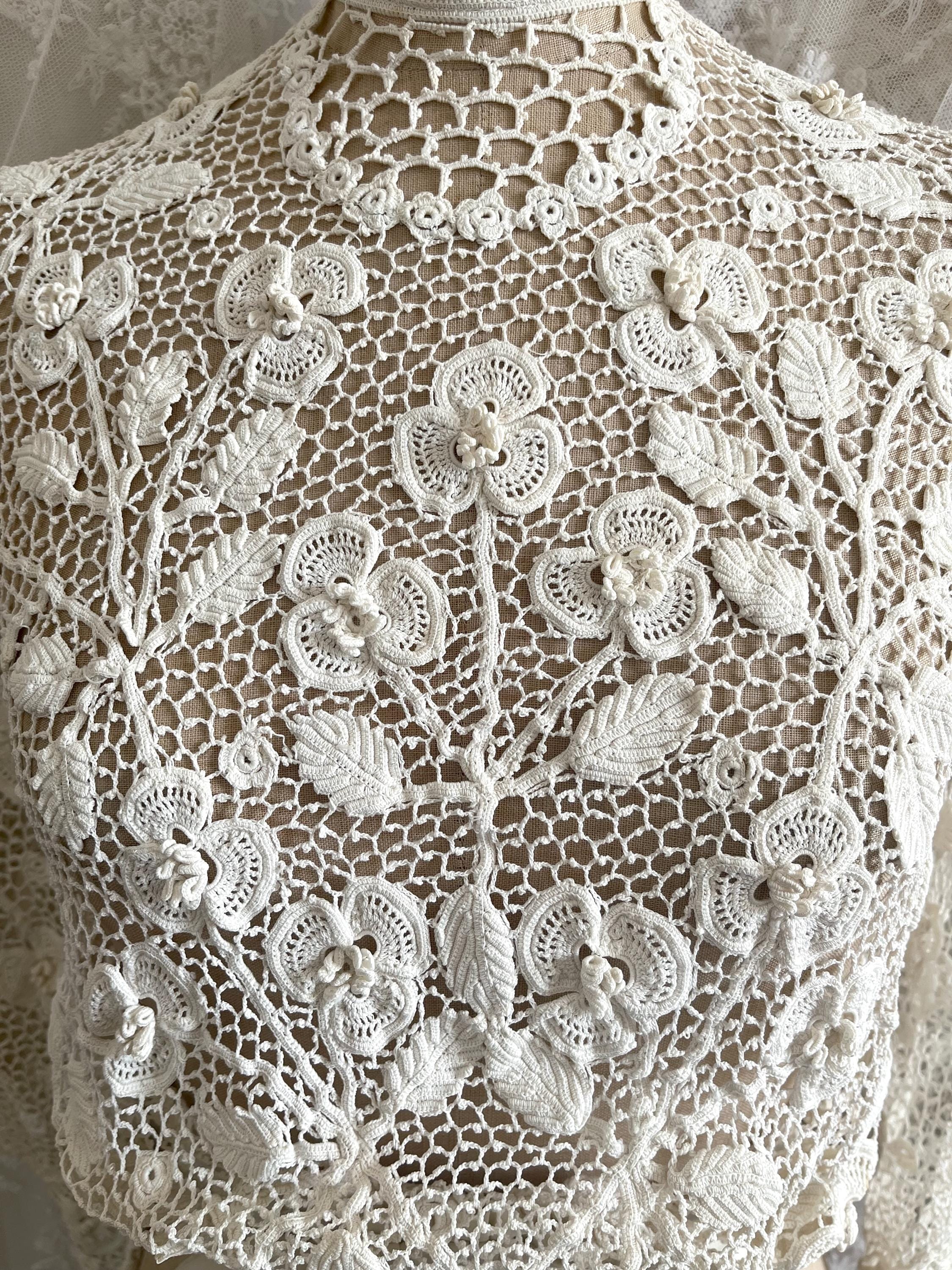 Antique Irish Crochet Lace Peplum Bodice - Etsy