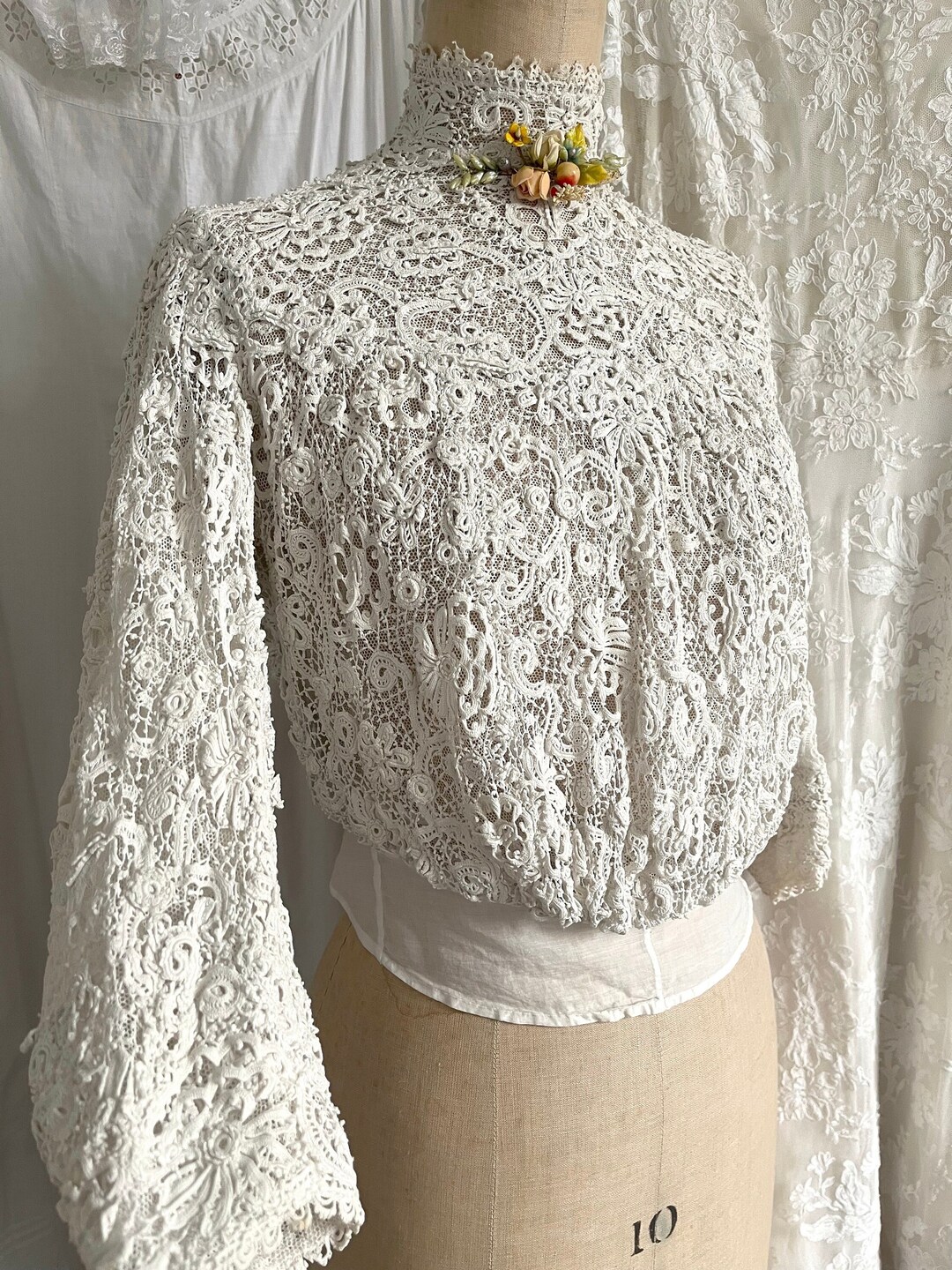 シャツ/ブラウス(長袖/七分) antique blouse with crochet and pintucks il_fullxfull.6889582952_9lw9.jpg