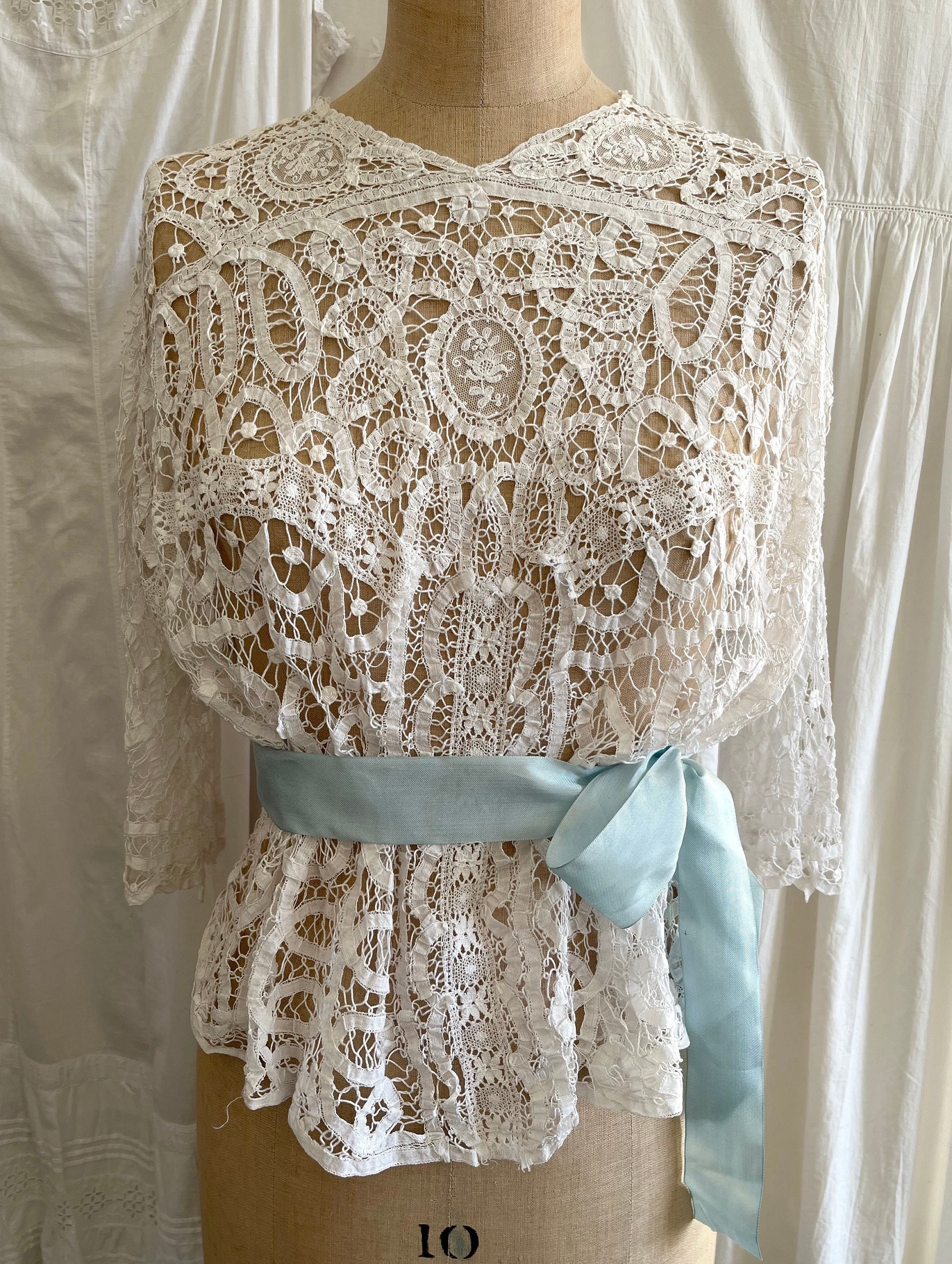 Antique Vintage Battenburg Lace Blouse - Etsy