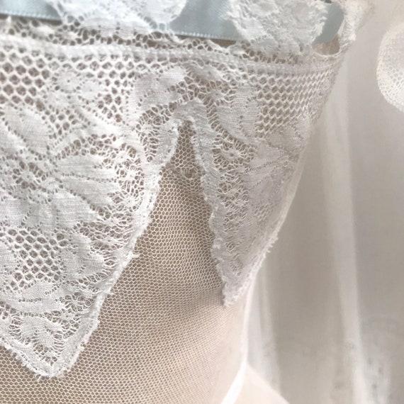 Antique Edwardian Tulle Lace Corset Cover Camisole - image 2