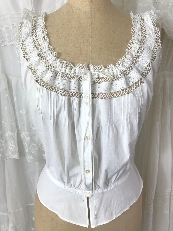 Antique Embroidered Bow Motif Corset Cover