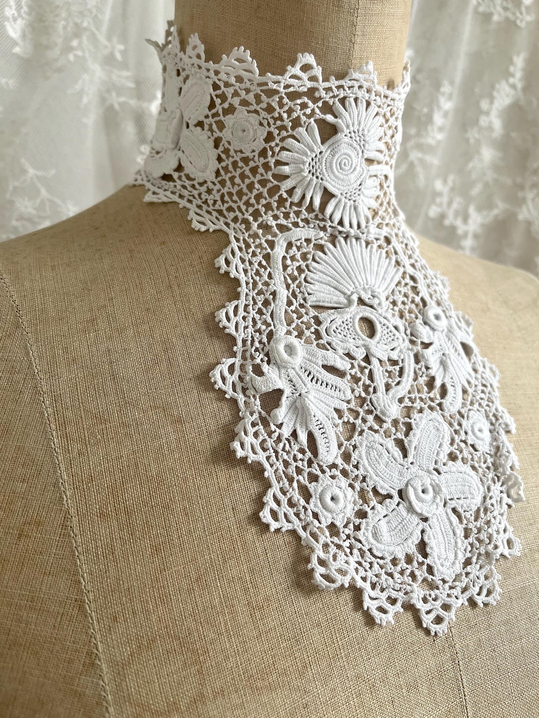 アンティークアイリッシュクロシェショートカラー - Etsy 日本