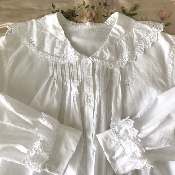 Antique Sailor Collar Bed Jacket Blouse