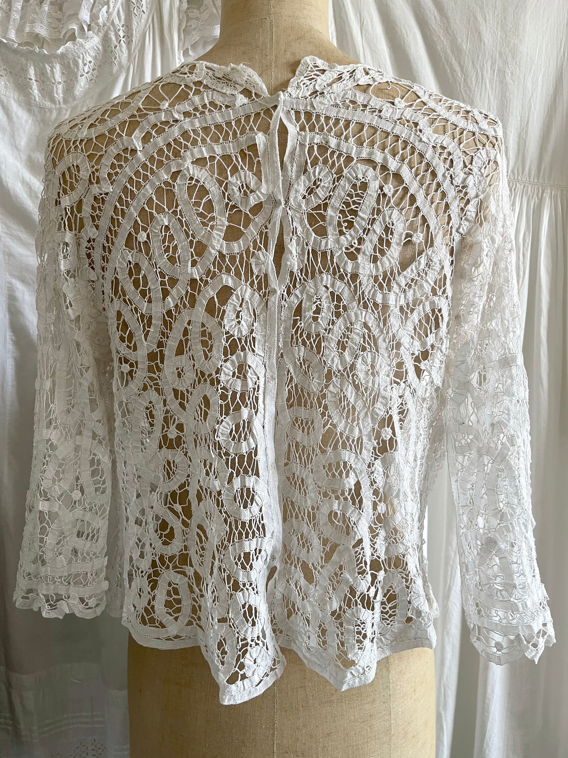 Antique Vintage Battenburg Lace Blouse - Etsy