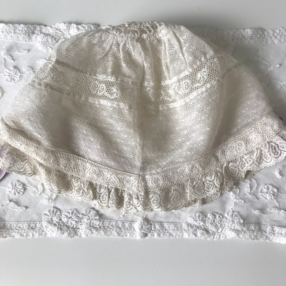 Antique Edwardian Lace Ribbon Bonnet - image 7