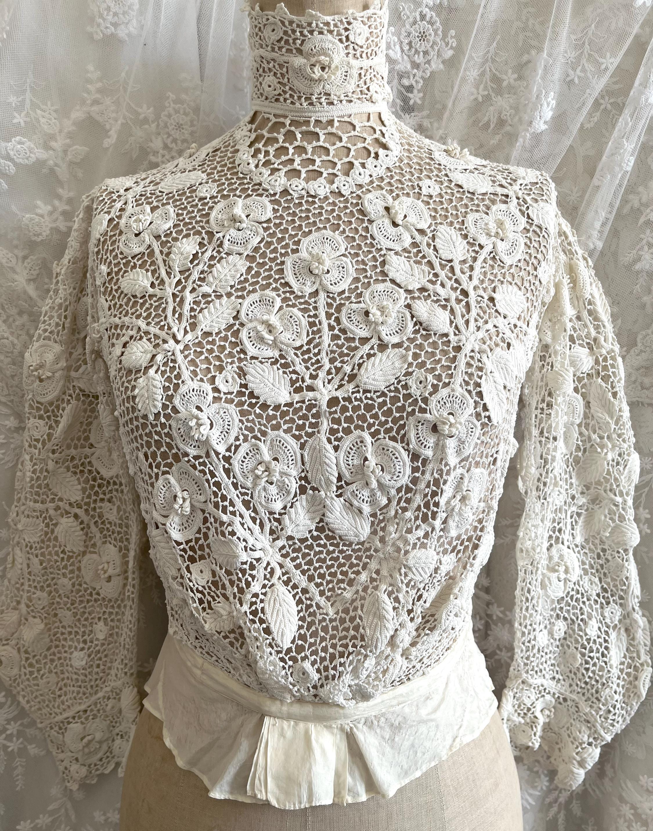 Antique Irish Crochet Lace Peplum Bodice - Etsy