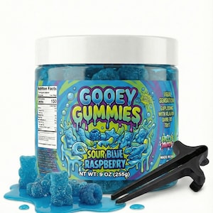 Gomitas ácidas y pegajosas hechas a mano - Frambuesa azul