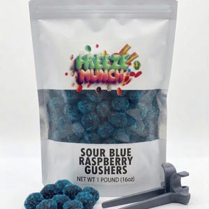 Sour Blue Raspberry Gummy Gushers: Tangy Candy Treat - Etsy